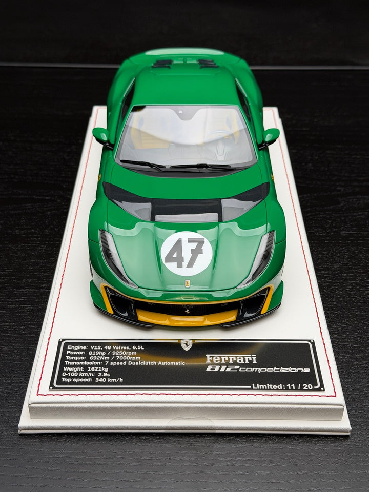 Ferrari 812 Competizione (BP Green #47) [Davis & Giovanni] 1:18 scale