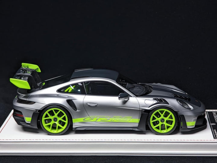 Porsche 911 GT3 RS (Silver/ Neon Green) [Davis & Giovanni] 1/18 scale