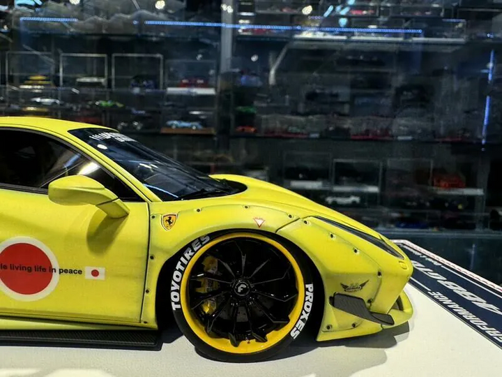 Ferrari 488 GTB LBWK (Matt Yellow Zero Fighter) [Davis & Giovanni] 1/18 scale