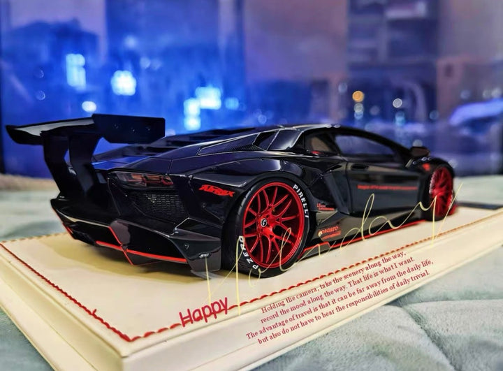 Lamborghini Aventador LP720-4 LBWK (Black/ Red) [Davis & Giovanni] 1:18 scale