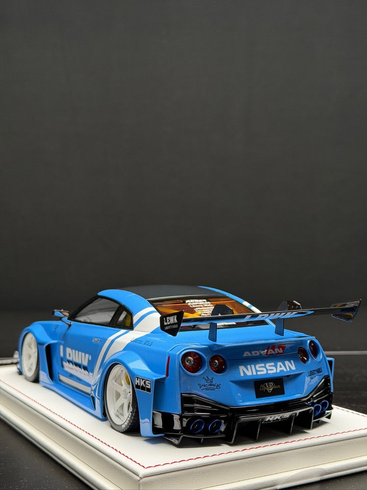 Nissan R35 GT-RR LBWK (Blue/ White Rims) [Davis & Giovanni] 1/18 scale