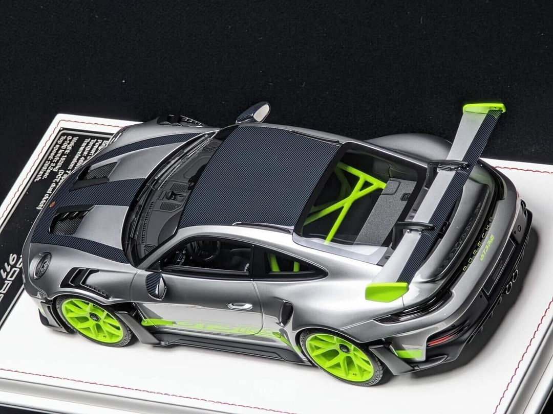 Porsche 911 GT3 RS (Silver/ Neon Green) [Davis & Giovanni] 1/18 scale
