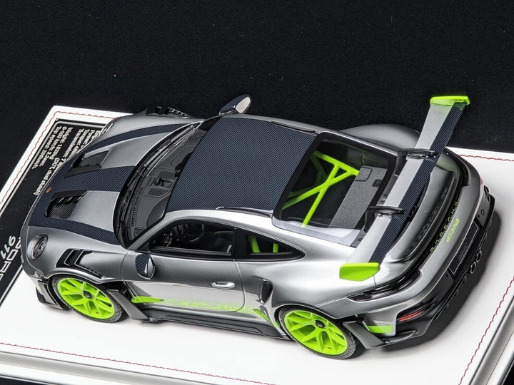 Porsche 911 GT3 RS (Silver/ Neon Green) [Davis & Giovanni] 1/18 scale