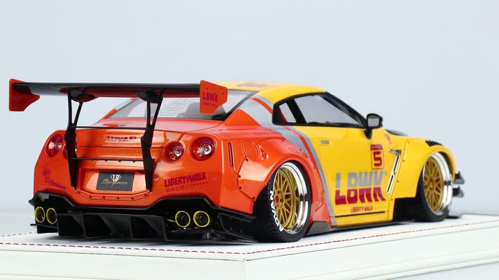 Nissan GTR R-35 Type 2 LBWK (Gloss Yellow/ Red) [Davis & Giovanni] 1/18 scale