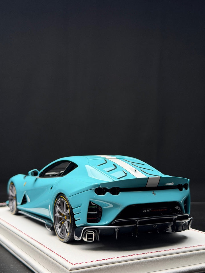 Ferrari 812 Competizione (Blue/ White Stripe) [Davis & Giovanni] 1:18 scale