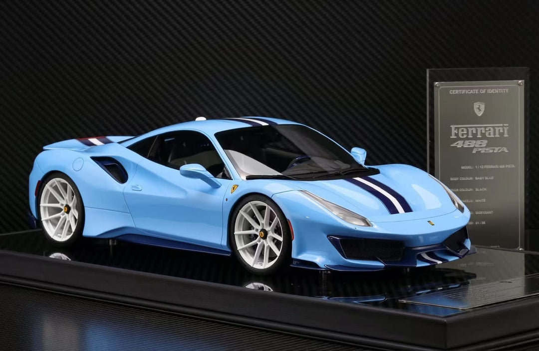 Ferrari 488 Pista (Baby Blue) [Davis & Giovanni] 1:12 scale