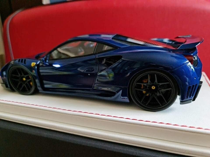 Ferrari 488 GTB N-LARGO NOVITEC (Blue Carbon) [Davis & Giovanni] 1/18 scale