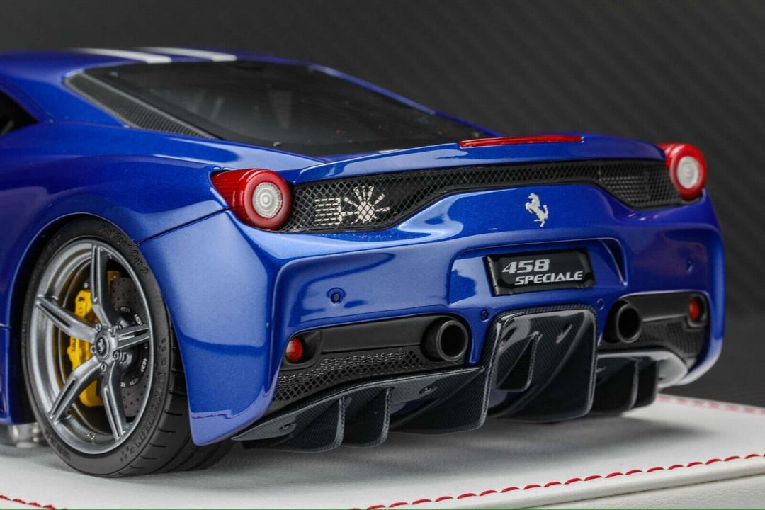 Ferrari 458 Speciale (Blue/ White Stripe) [Davis & Giovanni] 1/18 scale