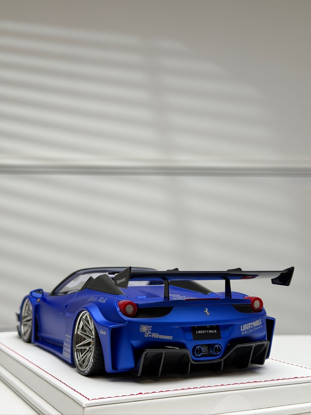 Ferrari 458 Spider LBWK (Matte Chrome Blue) [Davis & Giovanni] 1/18 scale
