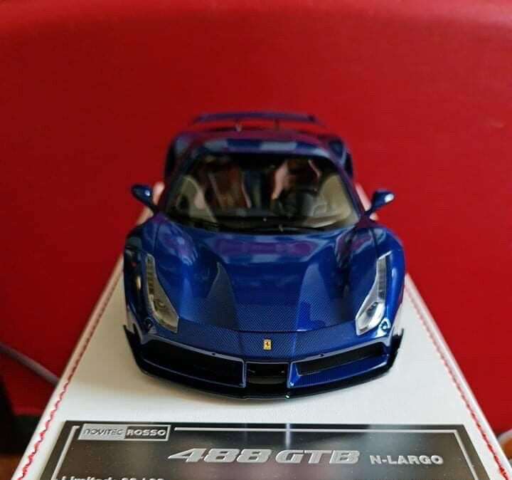 Ferrari 488 GTB N-LARGO NOVITEC (Blue Carbon) [Davis & Giovanni] 1/18 scale