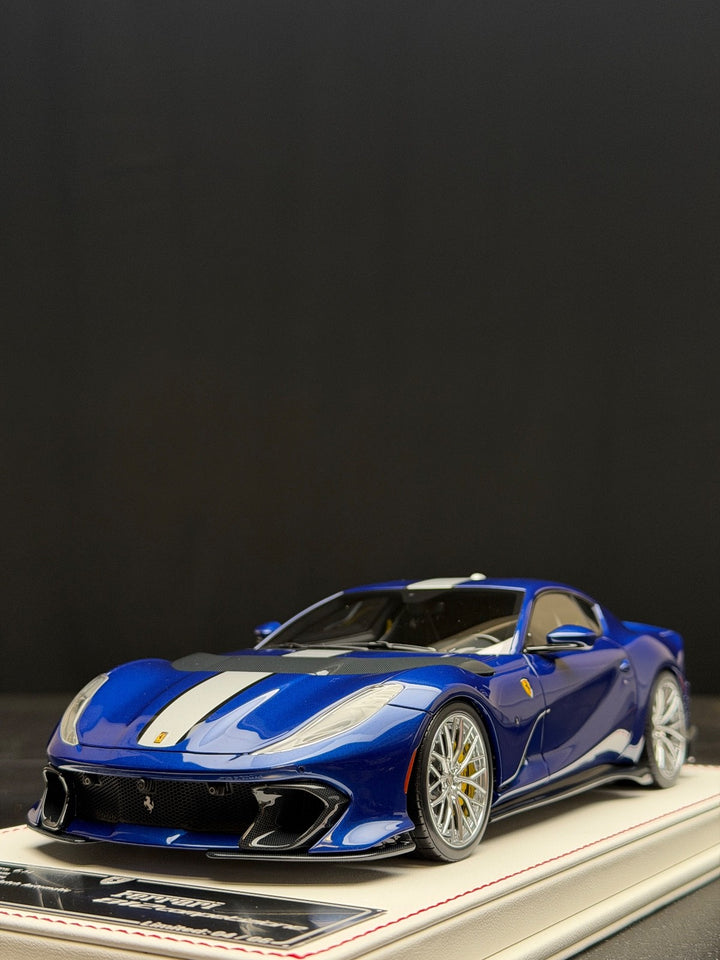 Ferrari 812 Competizione (Blue/ Silver Stripe) [Davis & Giovanni] 1:18 scale
