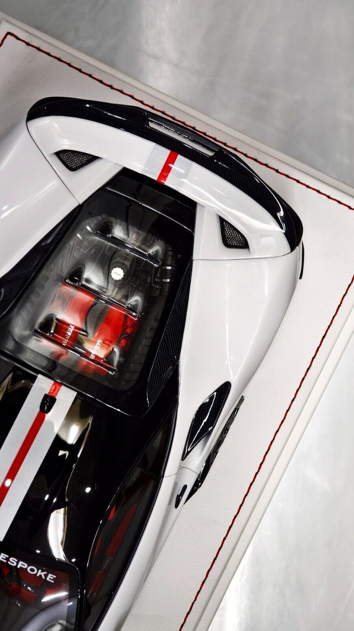 Ferrari F8 Tributo KEYVANY (White w/ Red Stripe) [Davis & Giovanni] 1:18 scale