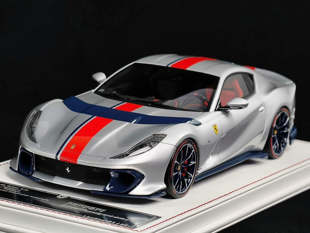Ferrari 812 Competizione (Silver/ Orange Stripe) [Davis & Giovanni] 1/18 scale