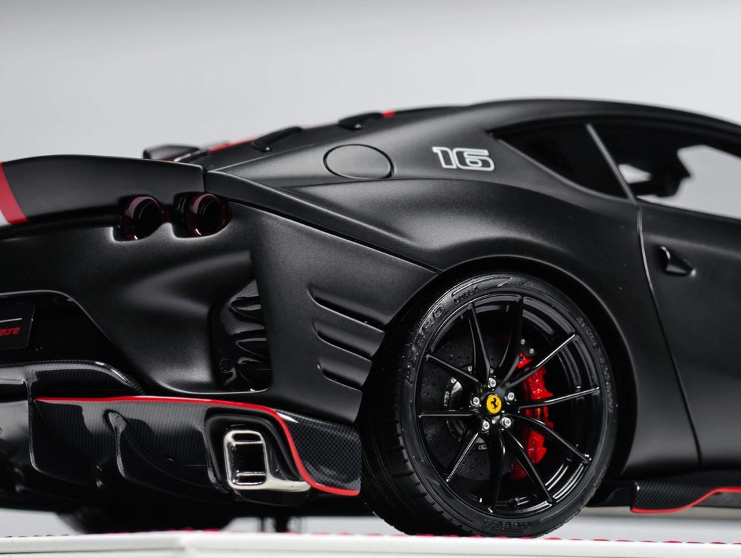 Ferrari 812 Competizione (Matte Black w/ stripe) [Davis & Giovanni] 1:18 scale