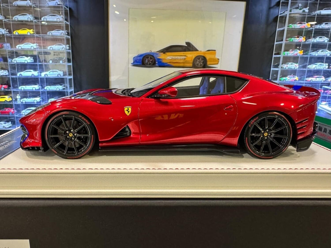 Ferrari 812 Competizione (Candy Red/ Blue Stripe) [Davis & Giovanni] 1:18 scale