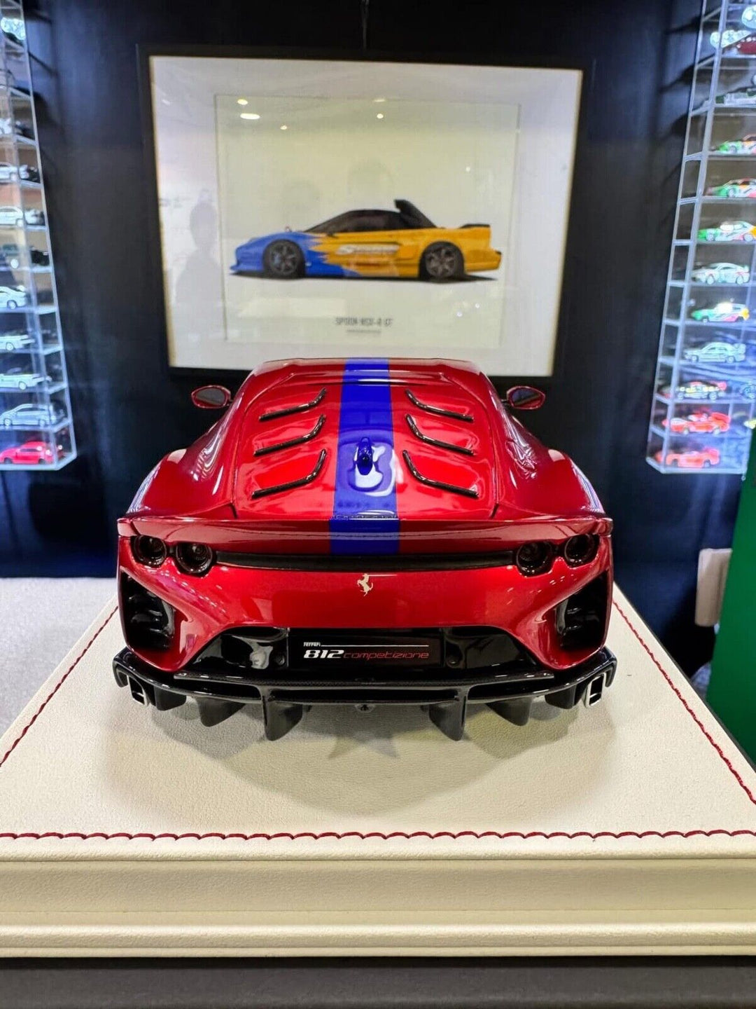 Ferrari 812 Competizione (Candy Red/ Blue Stripe) [Davis & Giovanni] 1:18 scale