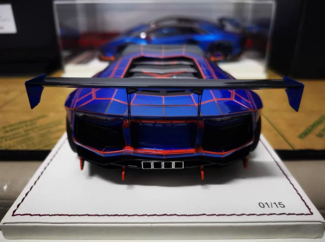 Lamborghini Aventador LBWK (Blue/ Orange TRON) [Davis & Giovanni] 1:18 scale