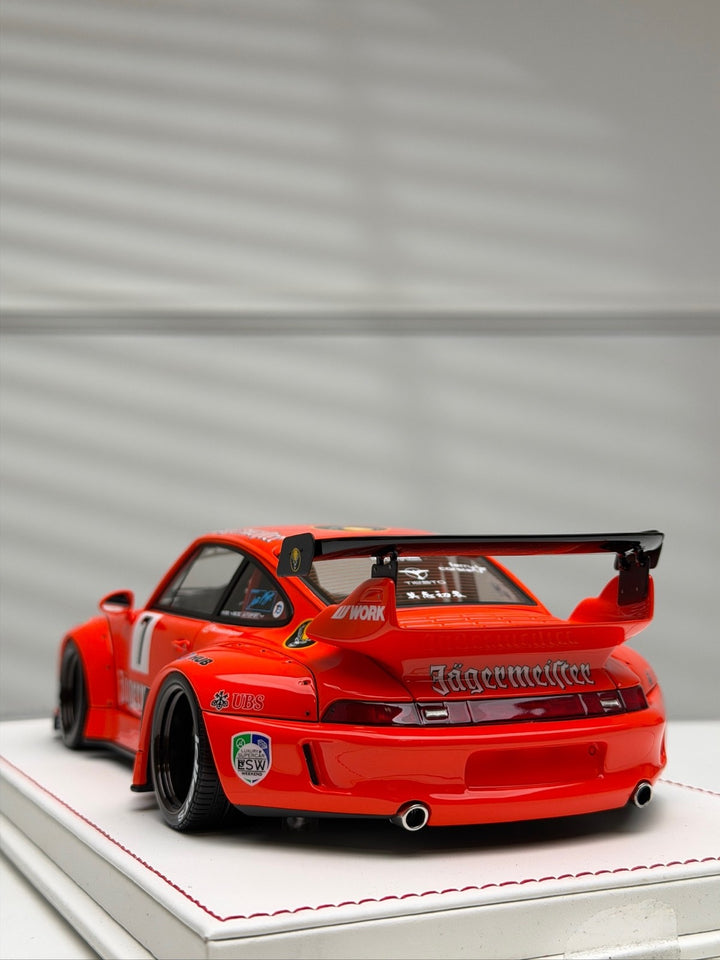 Porsche 911 993 RWB (Jagermeister Orange) [Davis & Giovanni] 1/18 scale