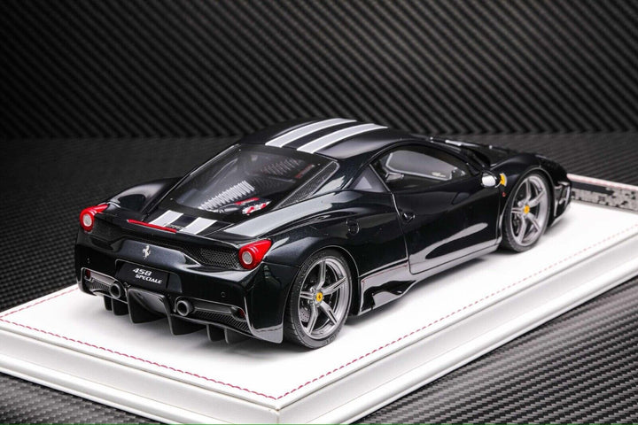Ferrari 458 Speciale (Black/ White Stripe) [Davis & Giovanni] 1/18 scale