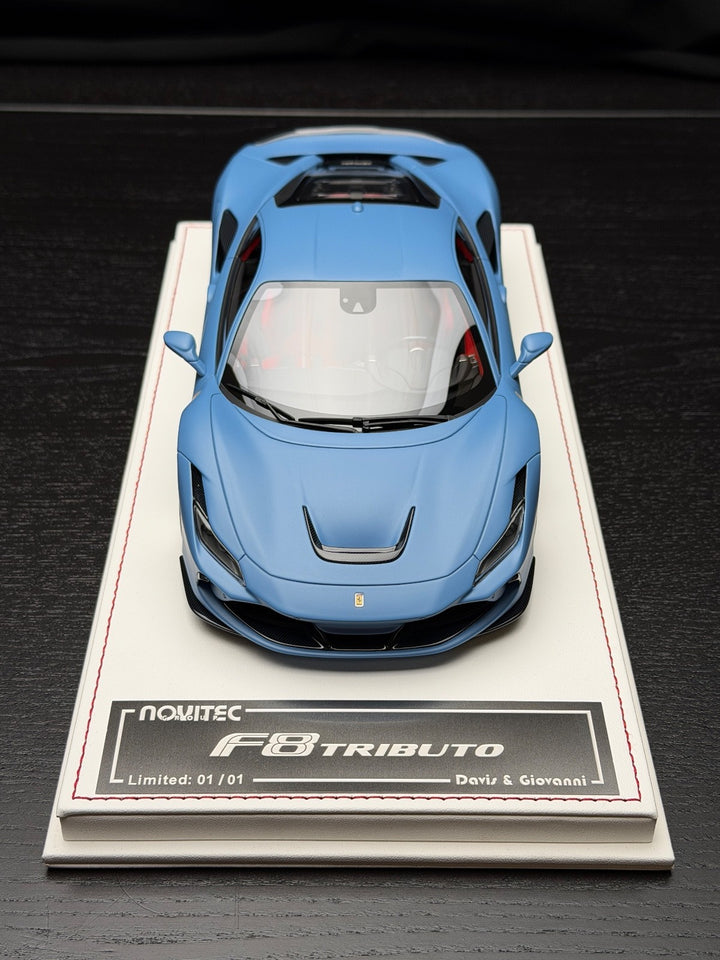 Ferrari F8 Tributo NOVITEC (Matte Blue) [Davis & Giovanni] 1:18 scale - 1 OF 1