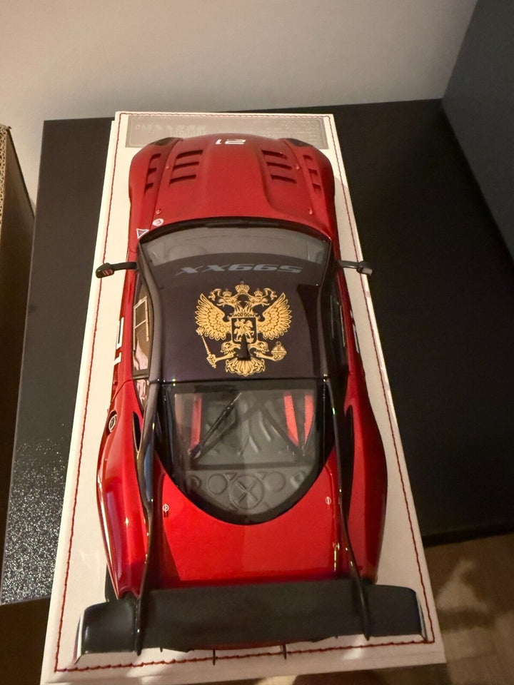 Ferrari 599XX EVO (Metallic Red w/ Russian Crest) [Davis & Giovanni] 1:18 scale