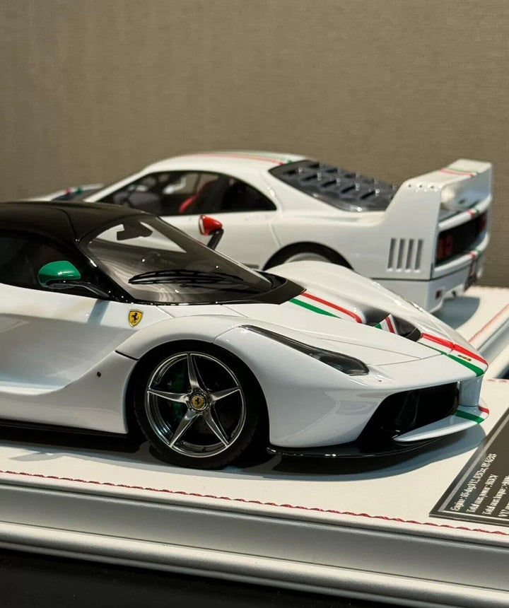 Ferrari LaFerrari (White/ Italy Flag Stripe) [Davis & Giovanni] 1/18 scale