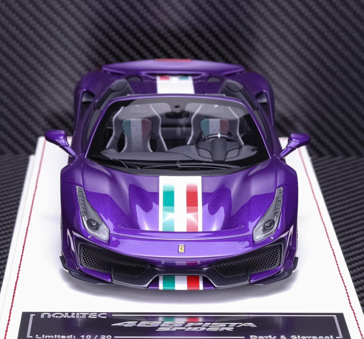 Ferrari 488 Pista Spider NOVITEC (Purple/i.stripe) [Davis & Giovanni] 1/18 scale