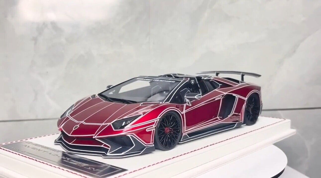 Lamborghini Aventador SV Roadster LBWK (Red TRON) [Davis & Giovanni] 1:18 scale