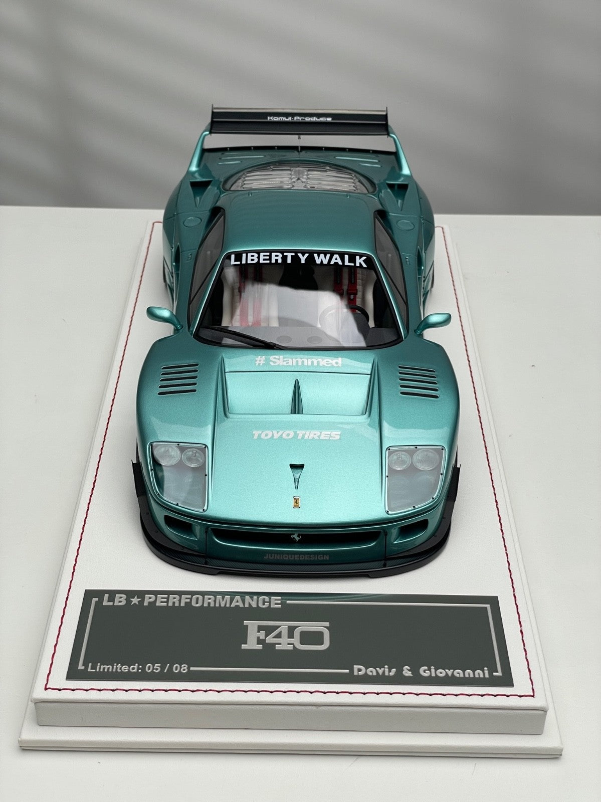 Ferrari F40 LBWK (Metallic Turquoise) [Davis & Giovanni] 1:18 scale