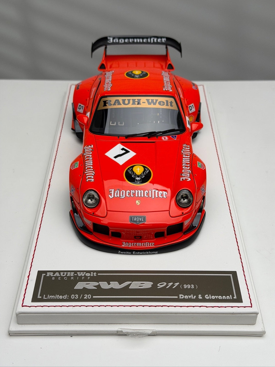 Porsche 911 993 RWB (Jagermeister Orange) [Davis & Giovanni] 1/18 scale