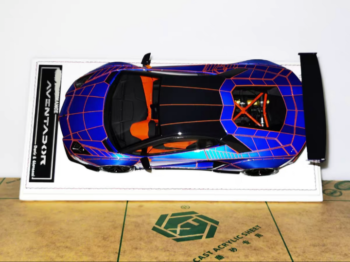Lamborghini Aventador LBWK (Blue/ Orange TRON) [Davis & Giovanni] 1:18 scale