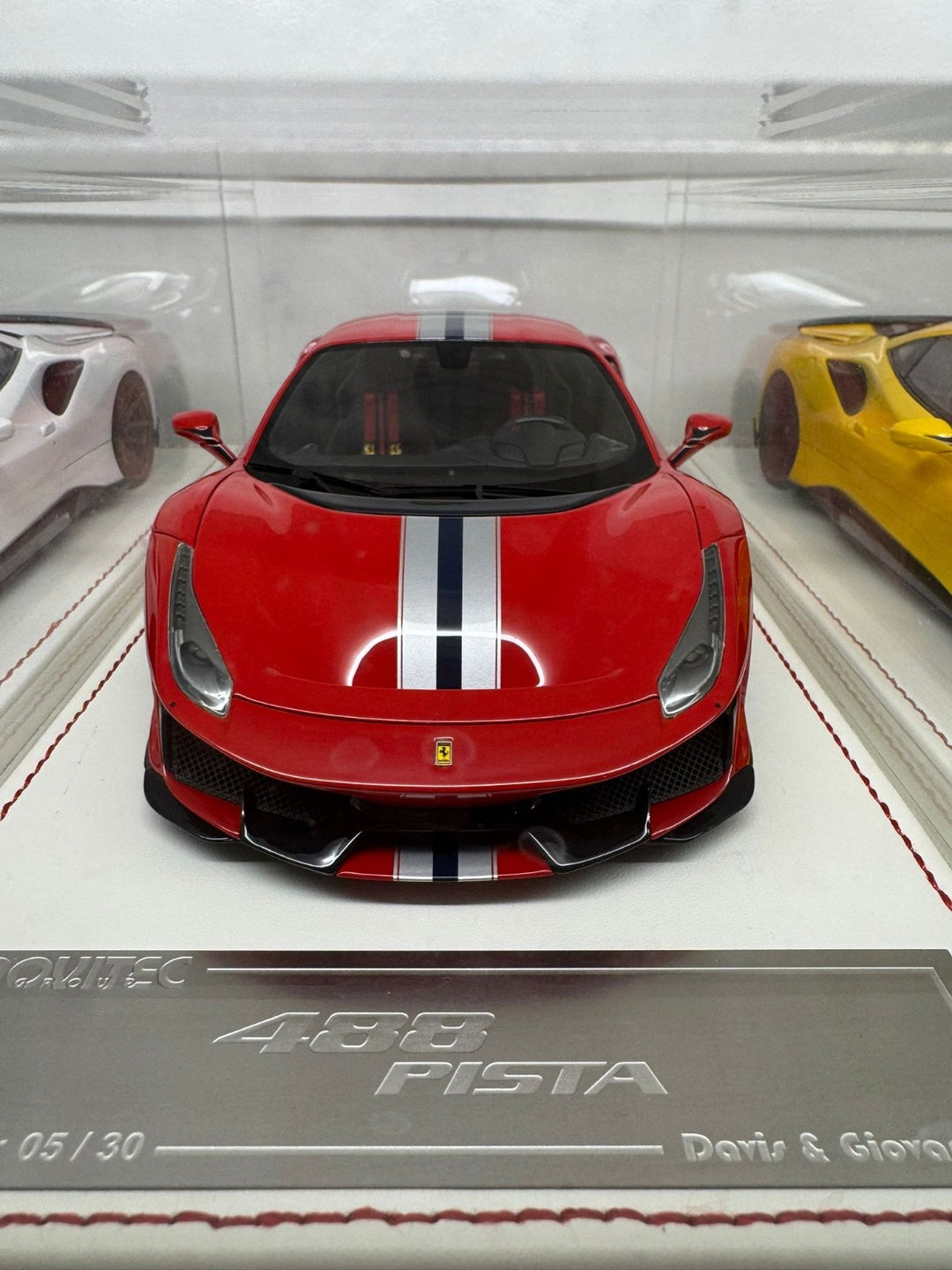 Ferrari 488 Pista NOVITEC (Red w Silver/ Black) [Davis & Giovanni] 1:18 scale