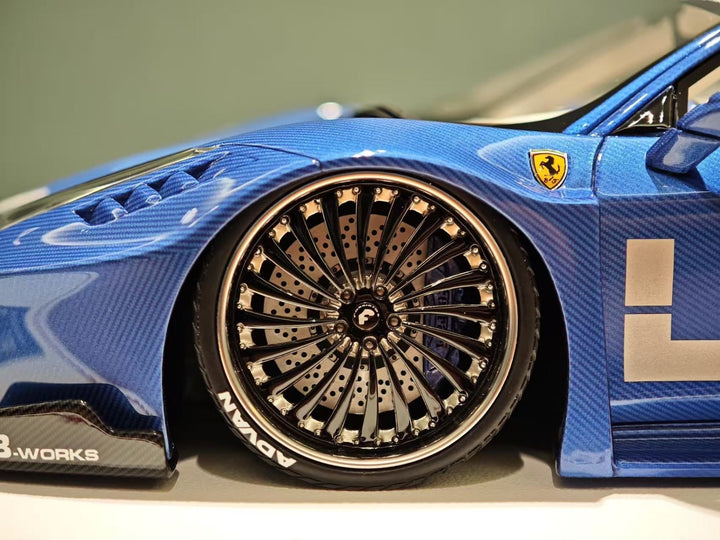 Ferrari 458 GT LBWK (Full Blue Carbon Fiber) [Davis & Giovanni] 1/18 scale