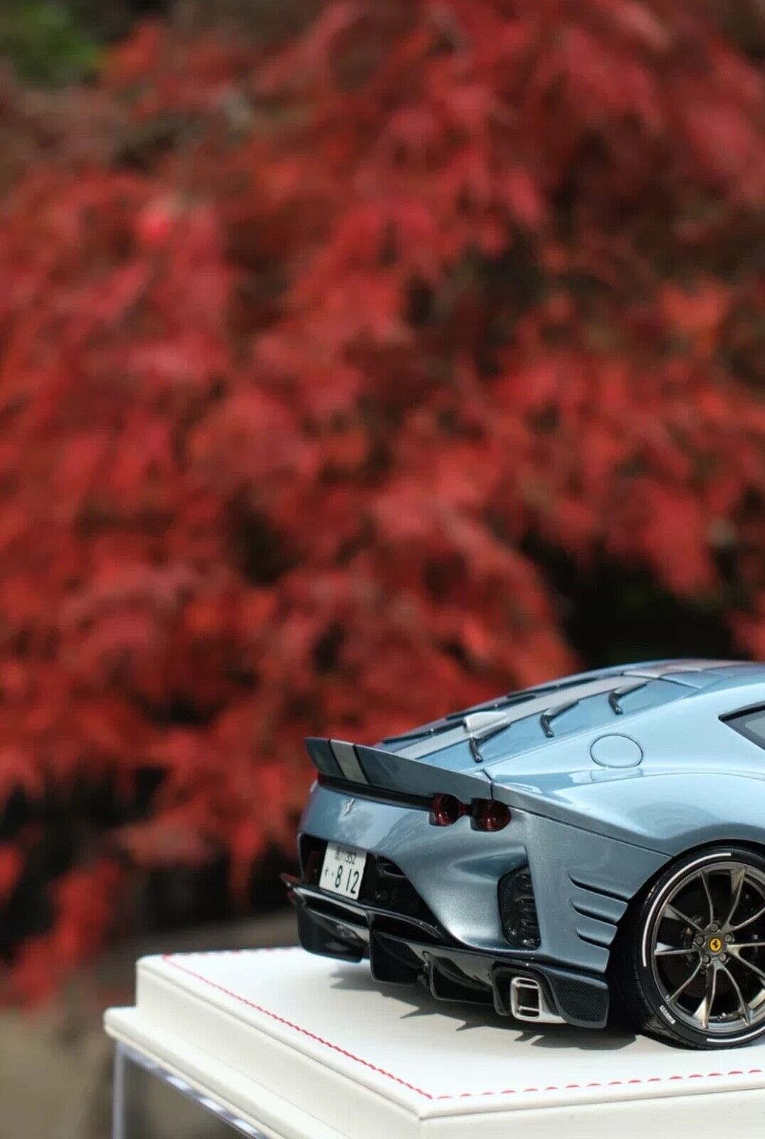 Ferrari 812 Competizione (Light Blue/ White Stripe)[Davis & Giovanni] 1:18 scale