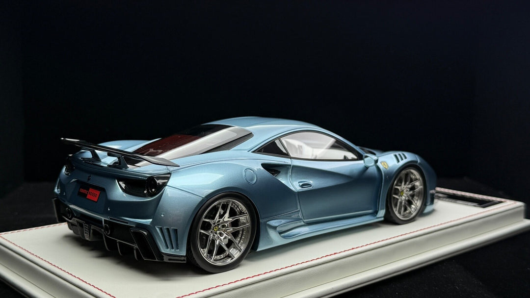 Ferrari 488 GTB N-LARGO NOVITEC (Ice Blue) [Davis & Giovanni] 1:18 1 OF 1