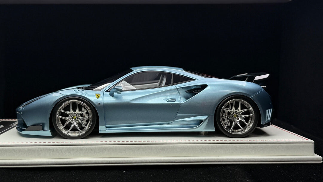 Ferrari 488 GTB N-LARGO NOVITEC (Ice Blue) [Davis & Giovanni] 1:18 1 OF 1