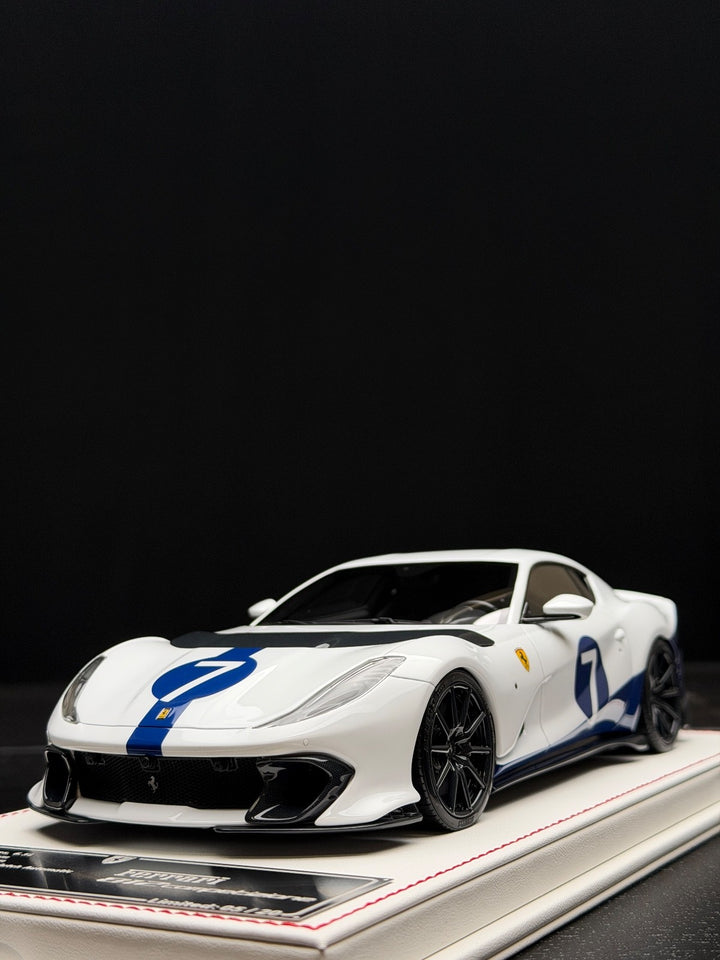 Ferrari 812 Competizione (White/ Blue no.7) [Davis & Giovanni] 1:18 scale