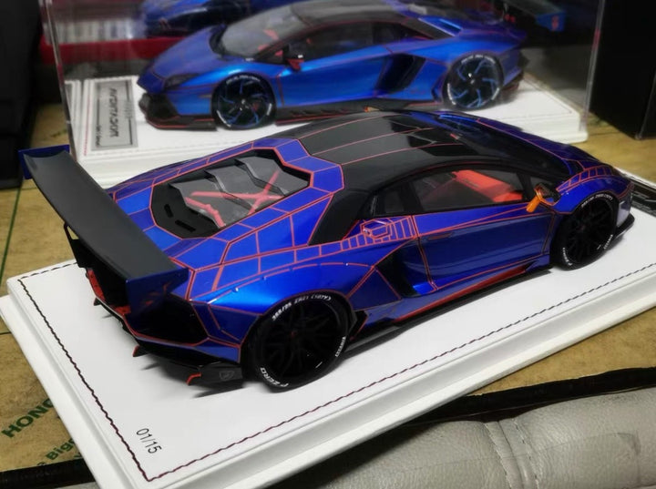 Lamborghini Aventador LBWK (Blue/ Orange TRON) [Davis & Giovanni] 1:18 scale