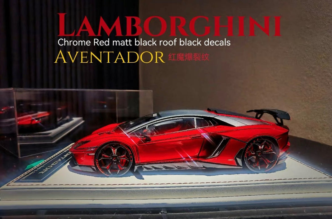 Lamborghini Aventador NOVITEC (Chrome Red) [Davis & Giovanni] 1/18 scale