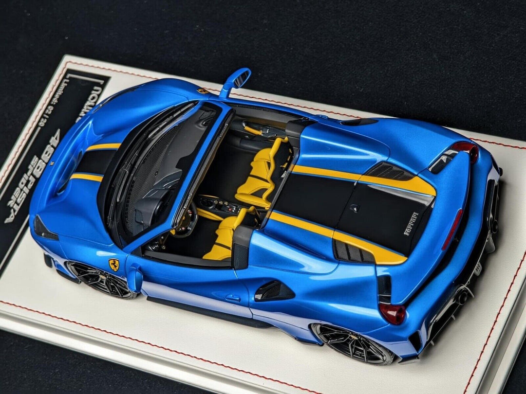 Ferrari 488 Pista Spider NOVITEC (R.Blue/y.stripe) [Davis & Giovanni] 1/18 scale
