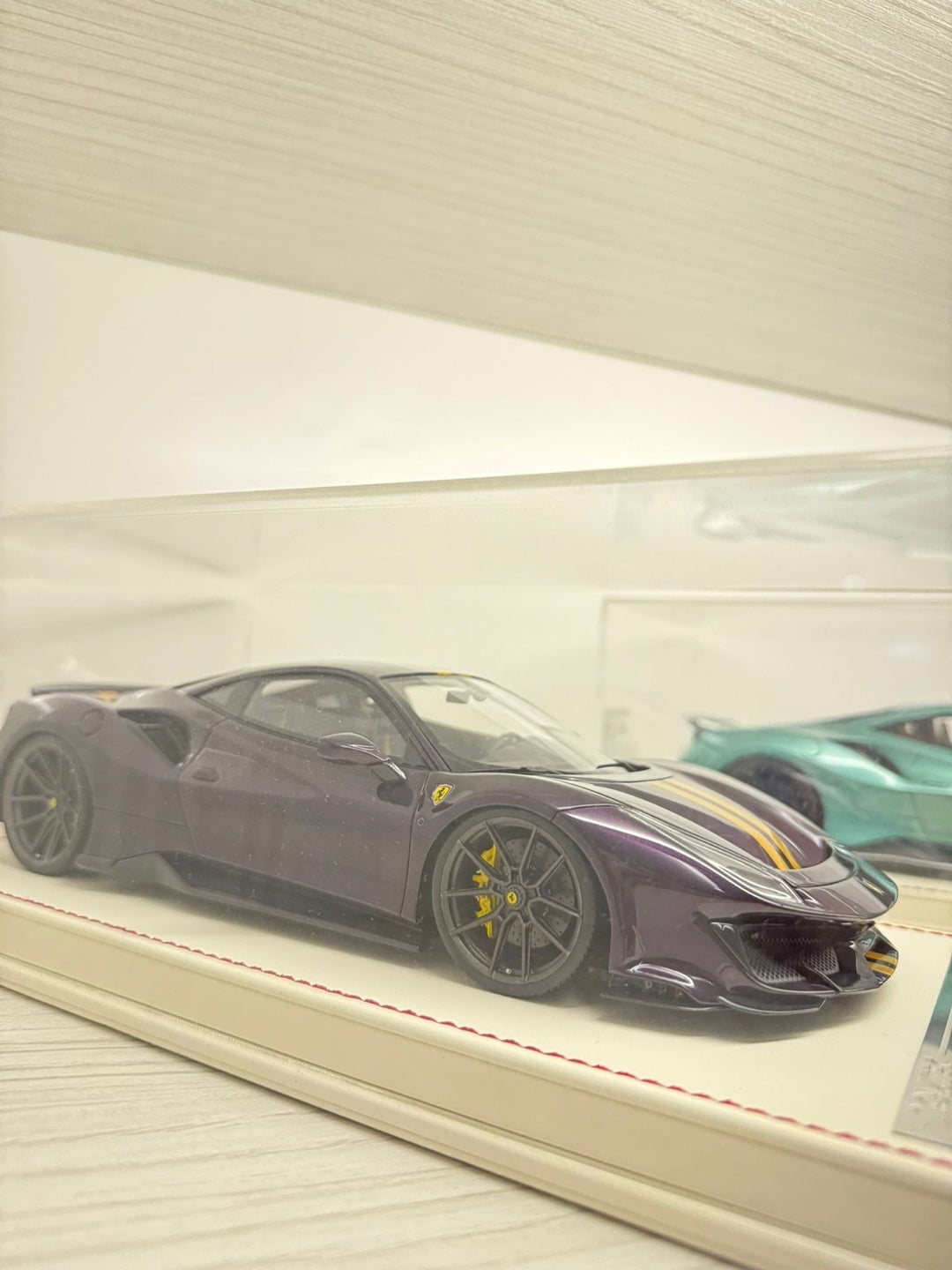 Ferrari 488 Pista NOVITEC (Purple/ Yellow Stripes) [Davis & Giovanni] 1:18 scale