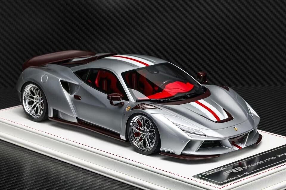 Ferrari F8 Tributo N-LARGO NOVITEC (Silver) [Davis & Giovanni] 1/18 scale