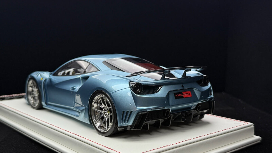Ferrari 488 GTB N-LARGO NOVITEC (Ice Blue) [Davis & Giovanni] 1:18 1 OF 1