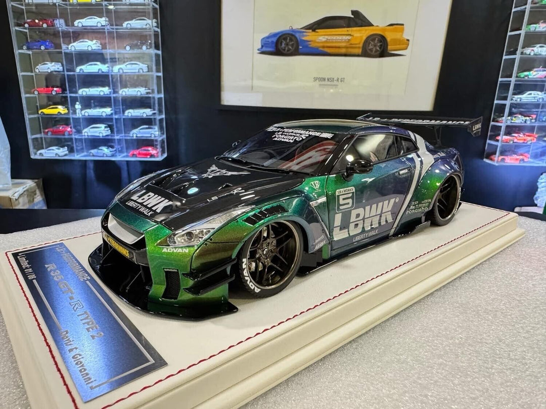 Nissan GTR R-35 Type 2 LBWK (Metallic Green) [Davis & Giovanni] 1/18 scale