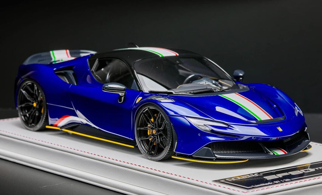 Ferrari SF90 Stradale (Blue Metallic Italian Flag) [Davis & Giovanni] 1/18 scale