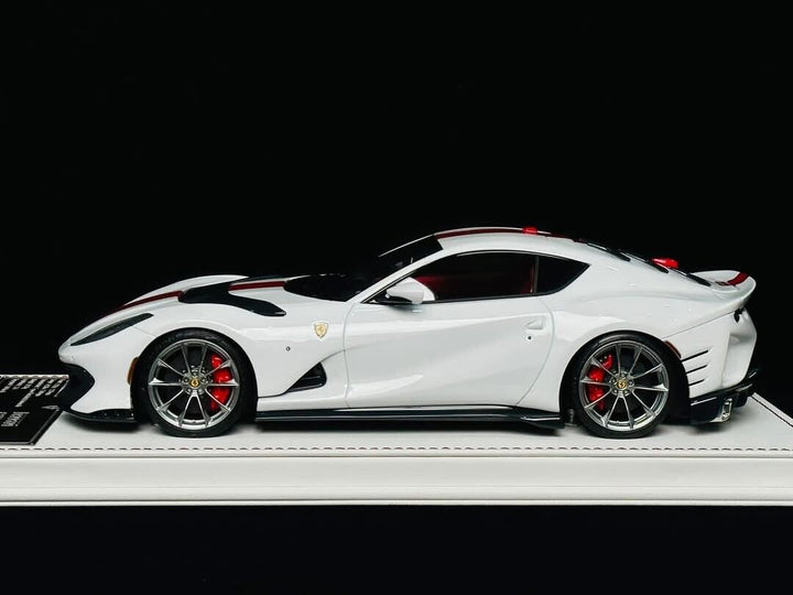 Ferrari 812 Competizione (Gloss White/ Red Stripe) [Davis & Giovanni] 1:18 scale