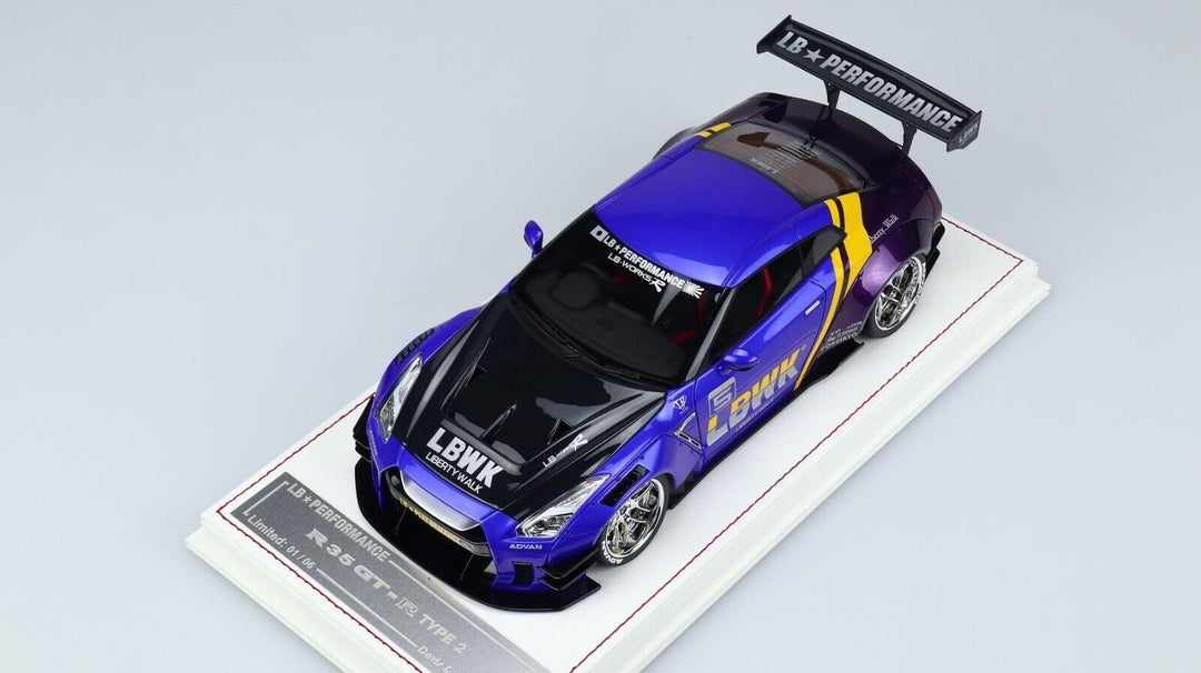 Nissan GTR R-35 Type 2 LBWK (Gloss Blue/ Purple) [Davis & Giovanni] 1/18 scale