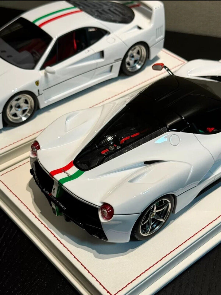 Ferrari LaFerrari (White/ Italy Flag Stripe) [Davis & Giovanni] 1/18 scale