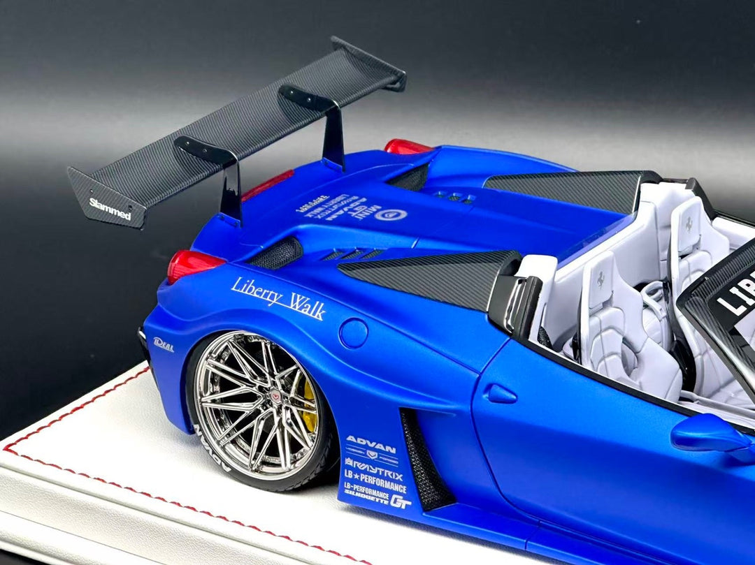 Ferrari 458 Spider LBWK (Matte Chrome Blue) [Davis & Giovanni] 1/18 scale