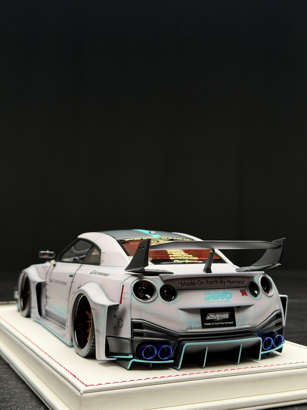 Nissan R35 GT-RR LBWK (Matte Gray/ Blue Accents) [Davis & Giovanni] 1/18 scale
